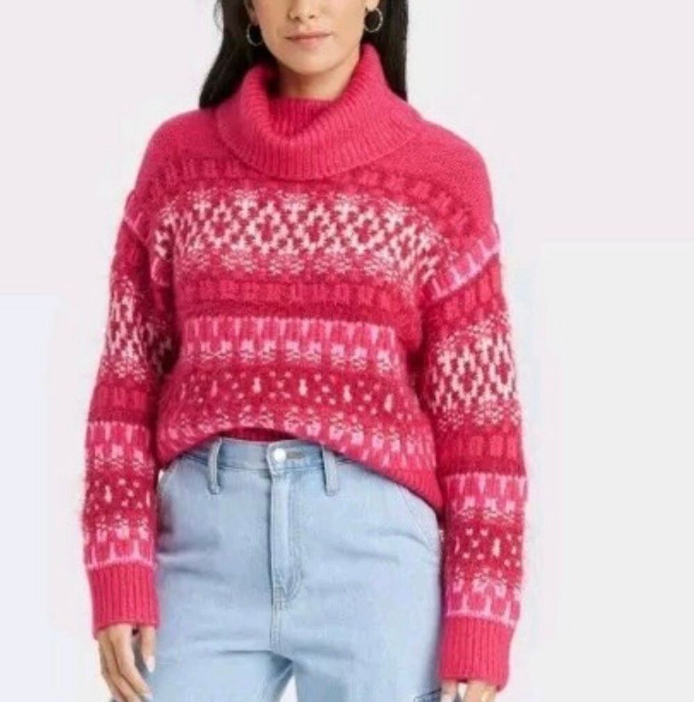 Universal Thread cozy fairisle turtleneck sweater M